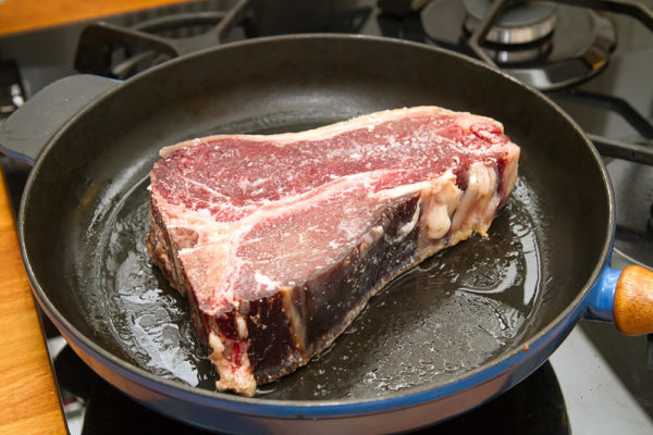 dry-aged t-bone steaks