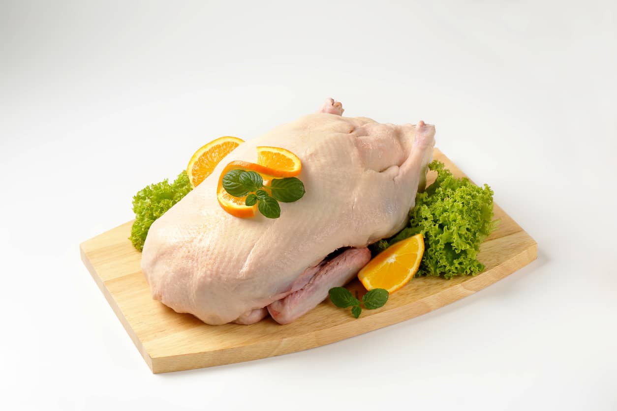 raw duck with garnish - wholesale
