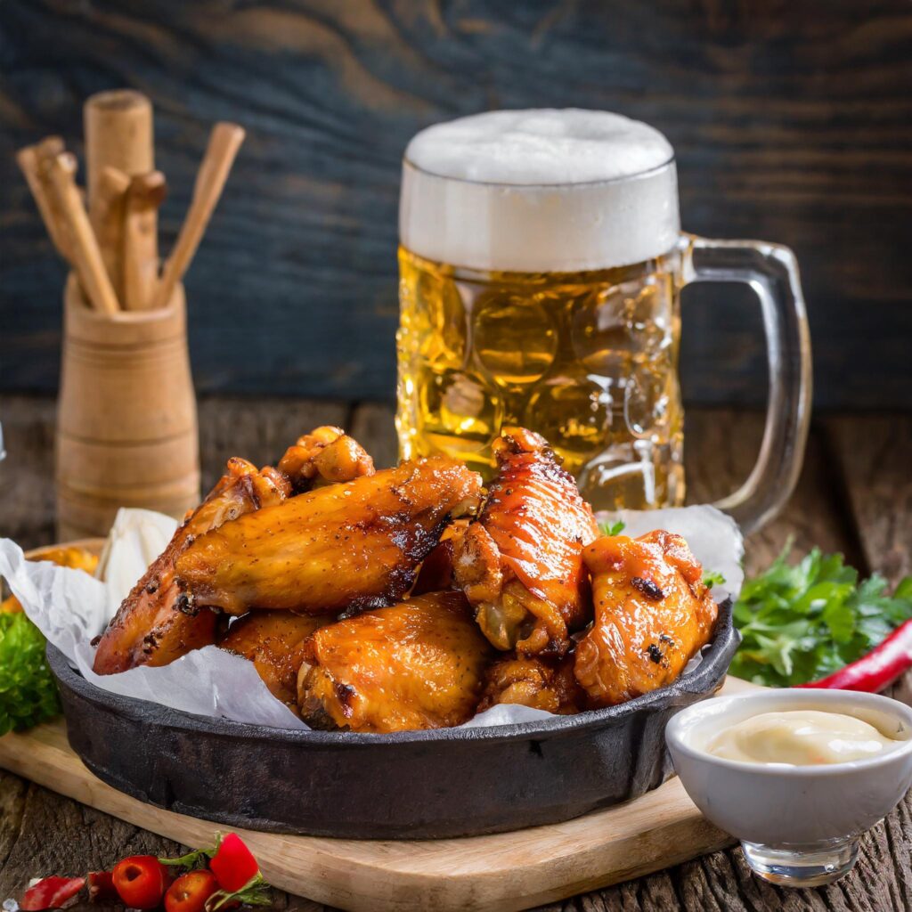 Firefly Chicken Wings and Wheat Beer pairing