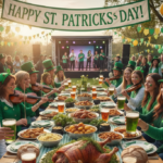 Busy Chicago restaurant during St. Patrick’s Day celebration