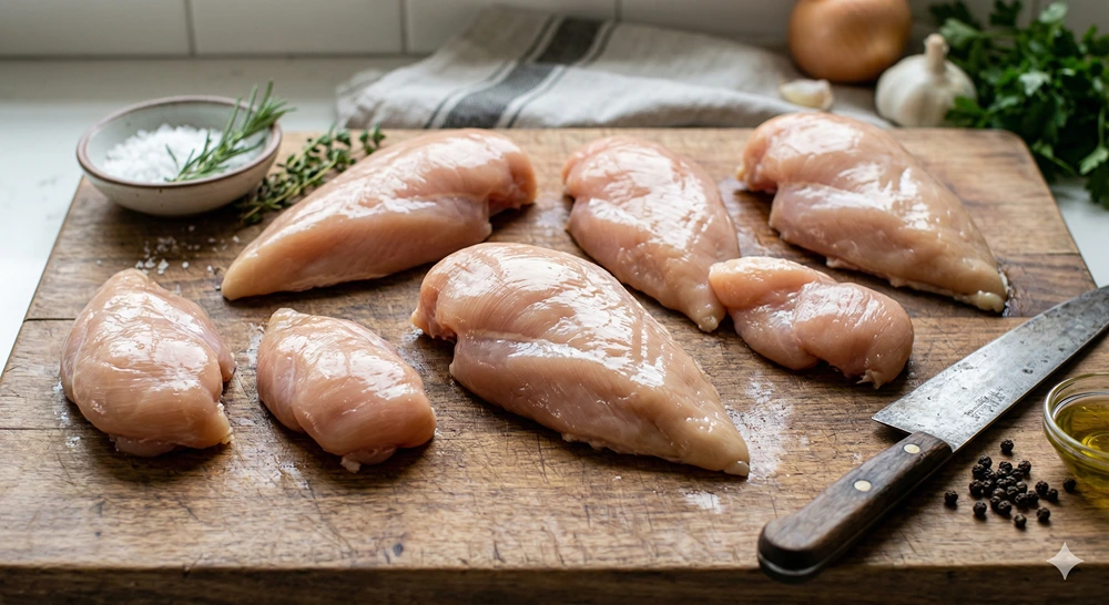 CHICKEN BREAST BONELESS SKINLESS RANDOM SIZE