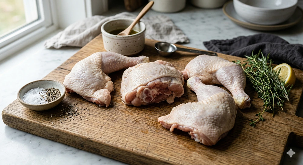 CHICKEN JOYCE FARMS THIGHS BONE IN