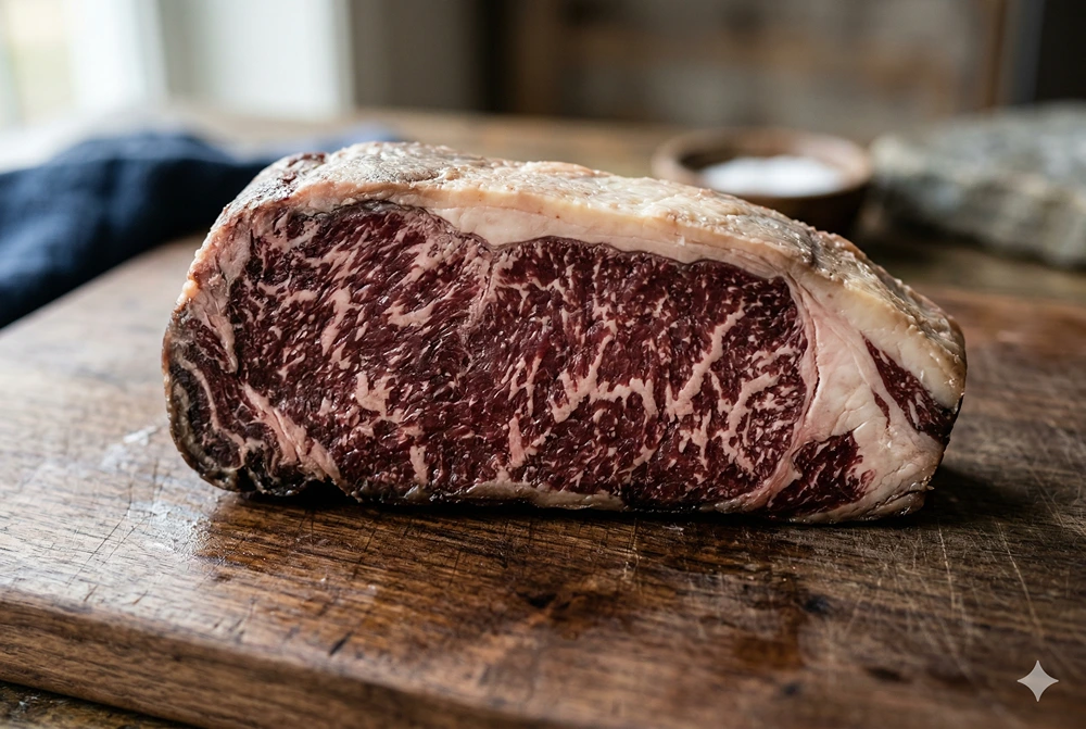 Beef NY Strip Steak Boneless Dry Age