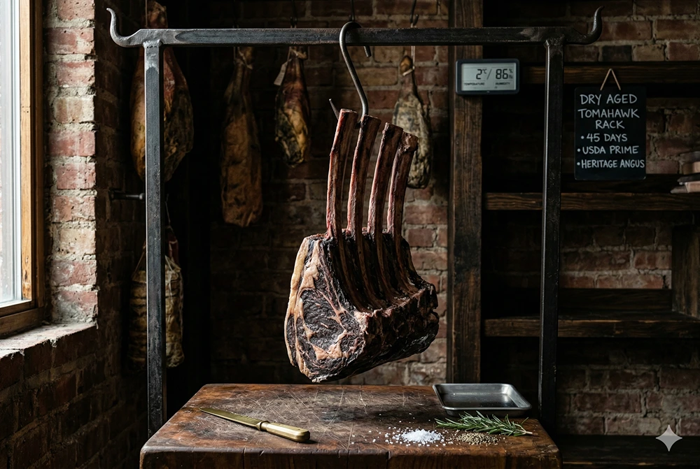 BEEF TOMAHAWK RACK DRY AGE